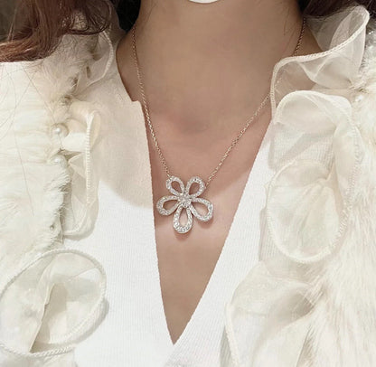 [LUXORA]FLOWERLACE NECKLACE FULL DIAMONDS
