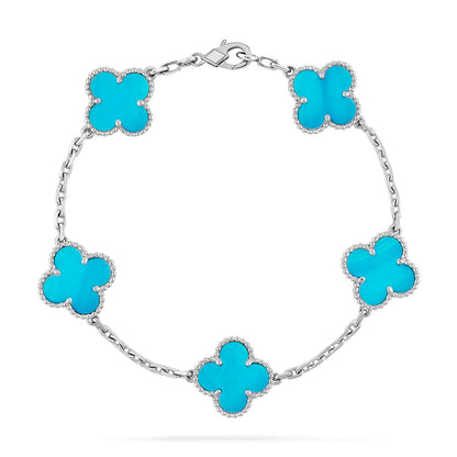 [LUXORA] CLOVER 5 MOTIF TURQUOISE BRACELET COLLECTION