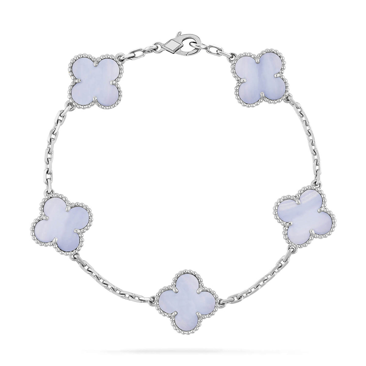 [LUXORA] CLOVER 5 MOTIF PURPLE CHALCEDONY BRACELET COLLECTION