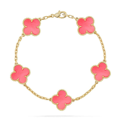 [LUXORA] CLOVER 5 MOTIFS  PINK MOP BRACELET COLLECTION