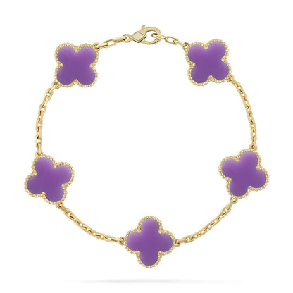 [LUXORA]CLOVER 5 MOTIF LIGHT PURPLE BRACELET COLLECTION