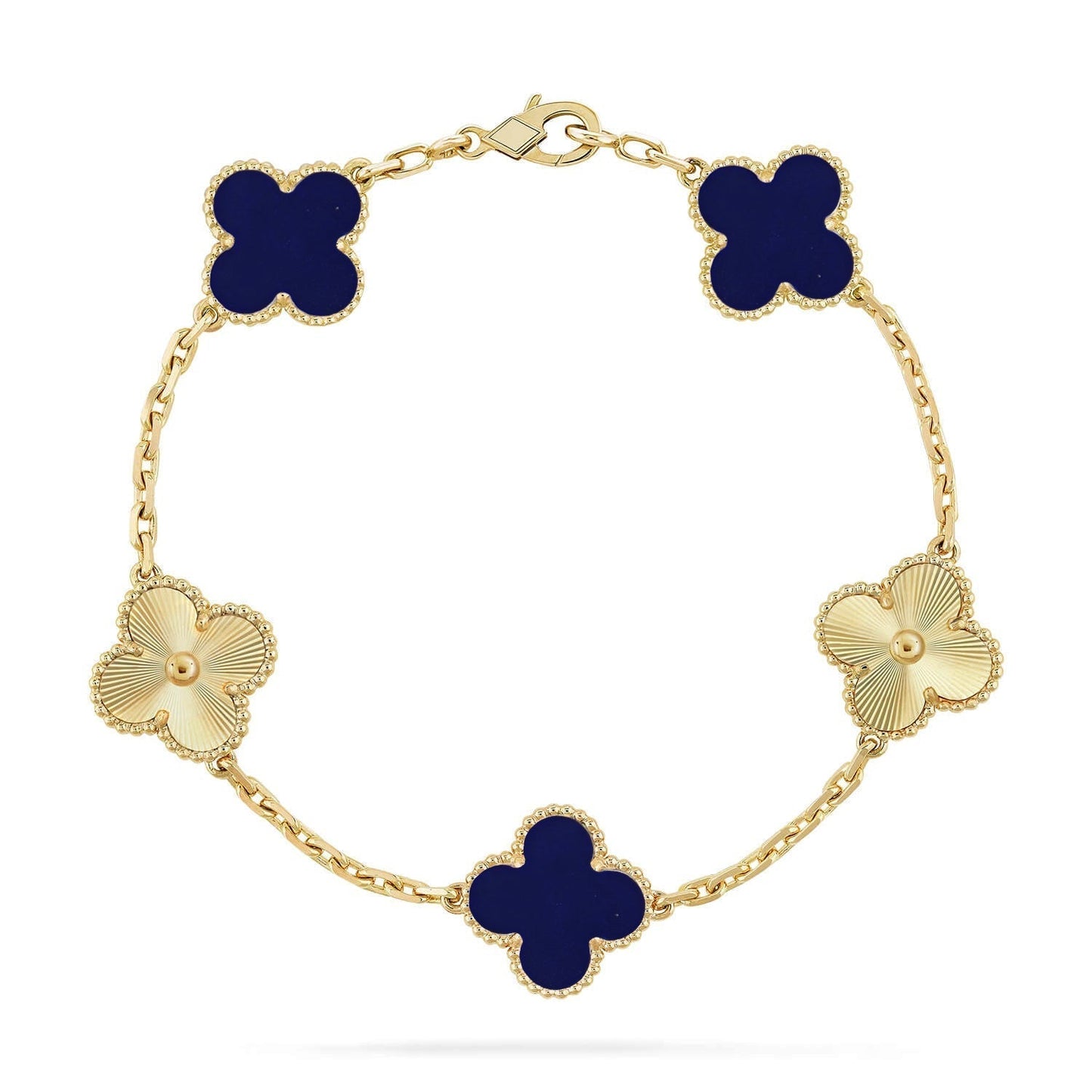 [LUXORA]CLOVER 5 MOTIF LAPIS LAZULI BRACELET COLLECTION
