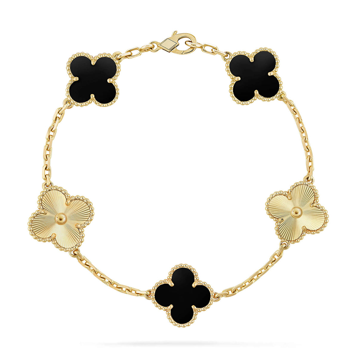 [LUXORA] CLOVER 5 MOTIF ONYXS BRACELET COLLECTION