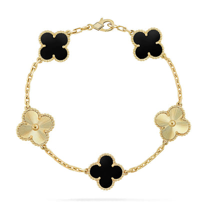 [LUXORA] CLOVER 5 MOTIF ONYXS BRACELET COLLECTION