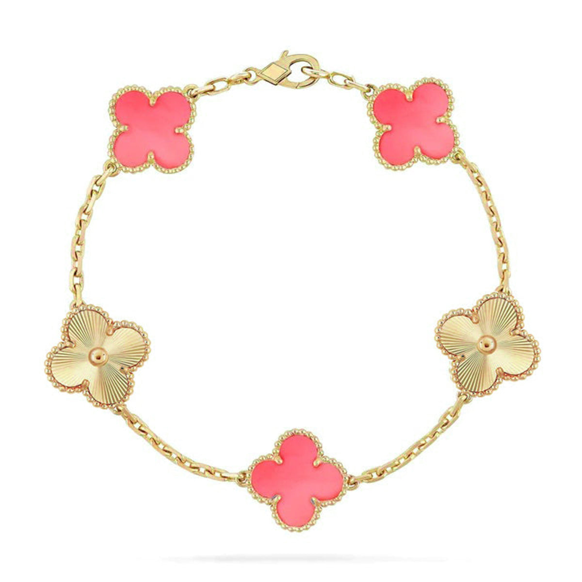 [LUXORA] CLOVER 5 MOTIFS  PINK MOP BRACELET COLLECTION