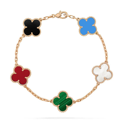 [LUXORA]CLOVER 5 MOTIFS MULTICOLOR BRACELET