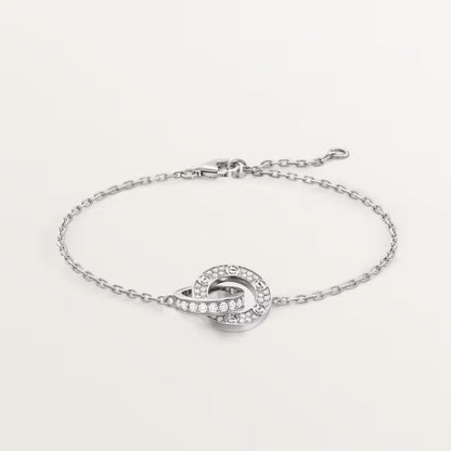 [⭐JeweliWhal]LOVE DOUBLE RING FULL DIAMOND BRACELET