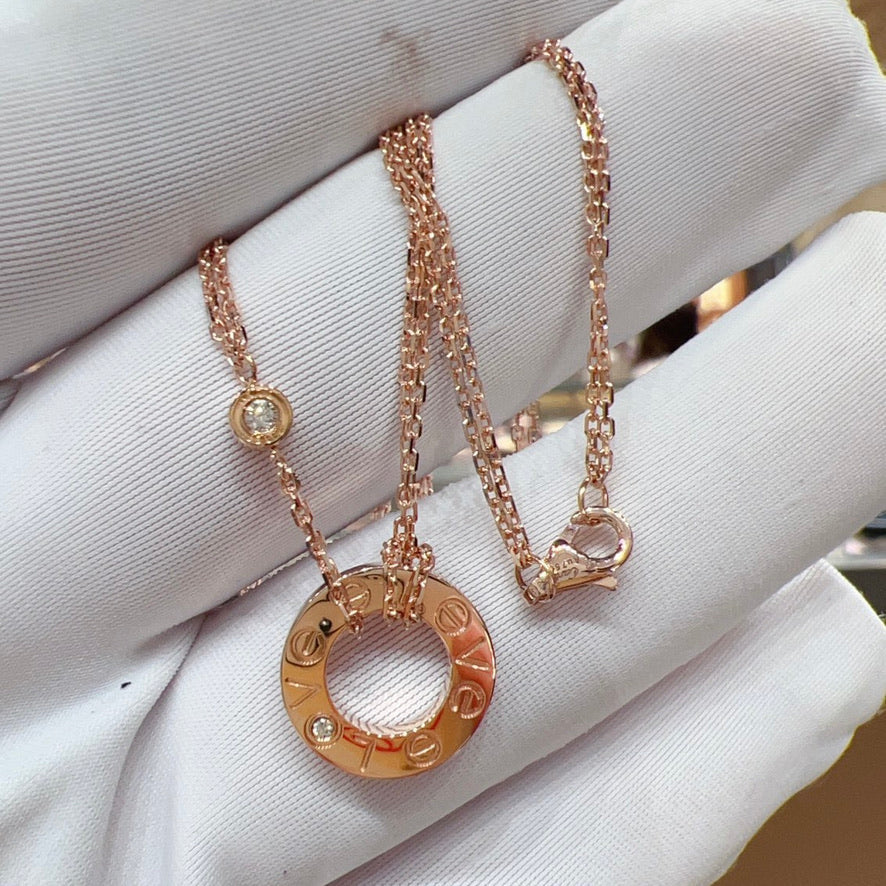 [LUXORA]LOVE NECKLACE 16MM 2 DIAMONDS