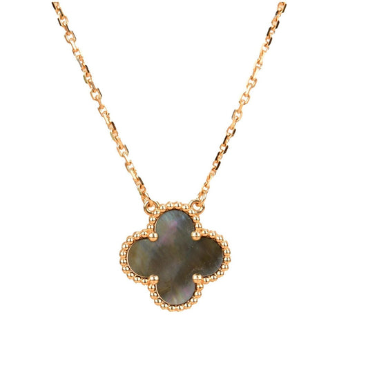 LUXORA]CLOVER 15MM GRAUE PERLMUTT-HALSKETTE