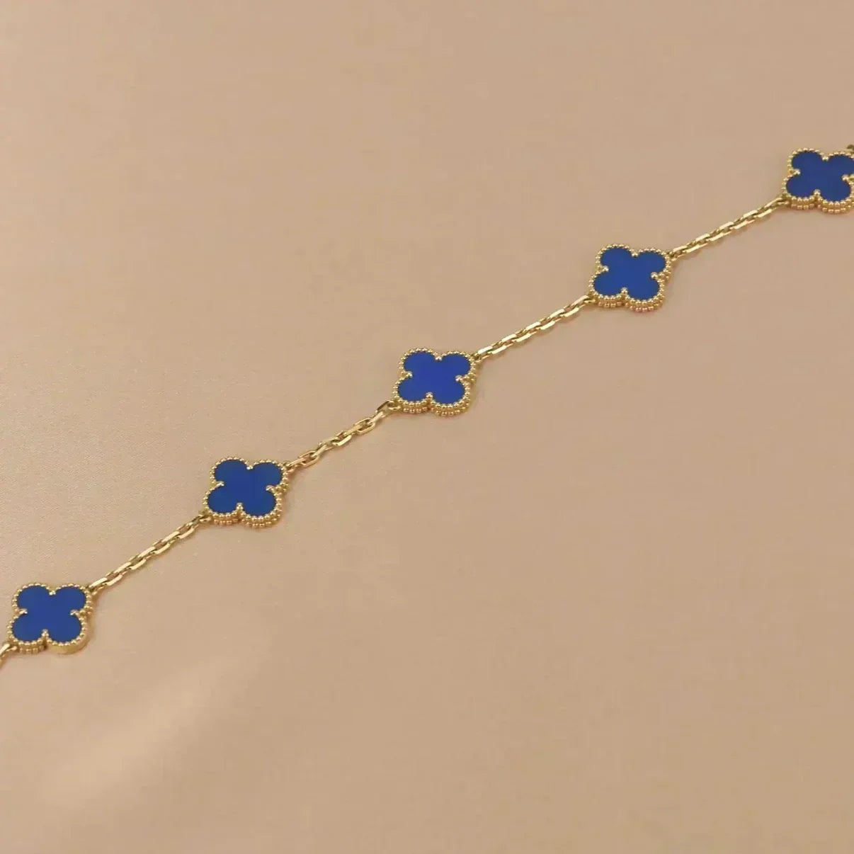 [LUXORA] CLOVER 5 MOTIF BLUE AGATE BRACELET COLLECTION