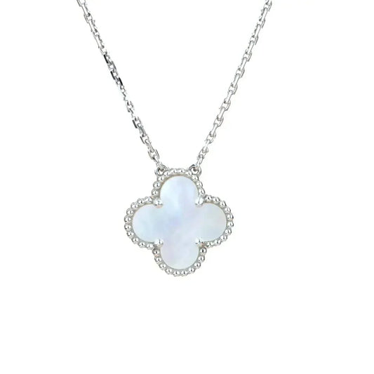 [LUXORA]CLOVER 15MM WEISSE PERLMUTT SILBER