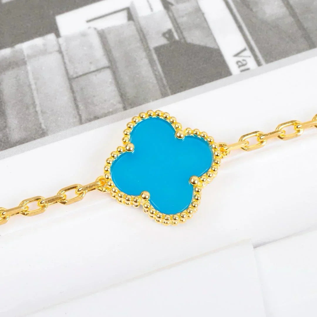 [LUXORA] CLOVER 5 MOTIF TURQUOISE BRACELET COLLECTION