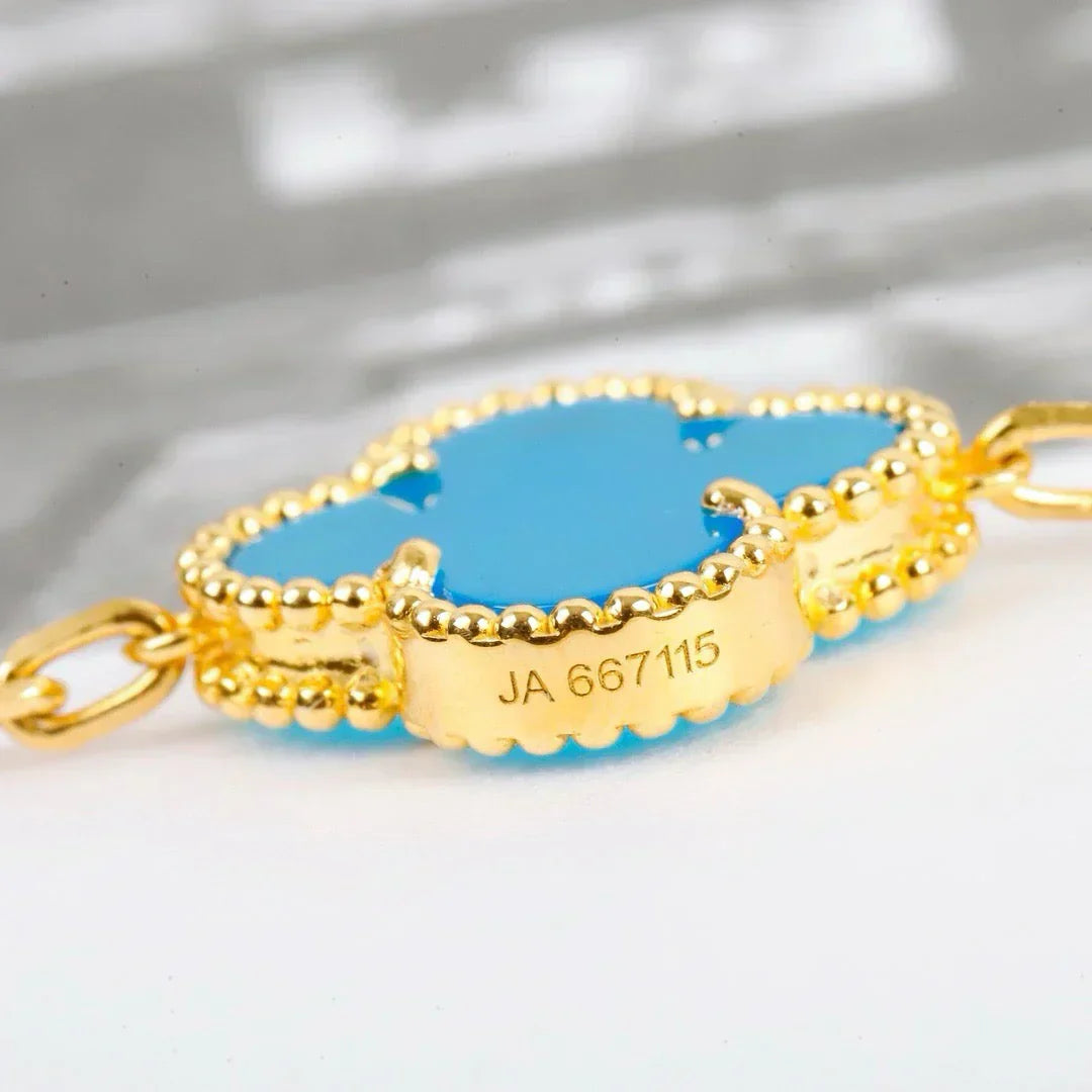 [LUXORA] CLOVER 5 MOTIF TURQUOISE BRACELET COLLECTION