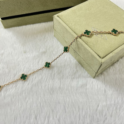 [LUXORA]CLOVER 6 MOTIF MALACHITE BRACELET
