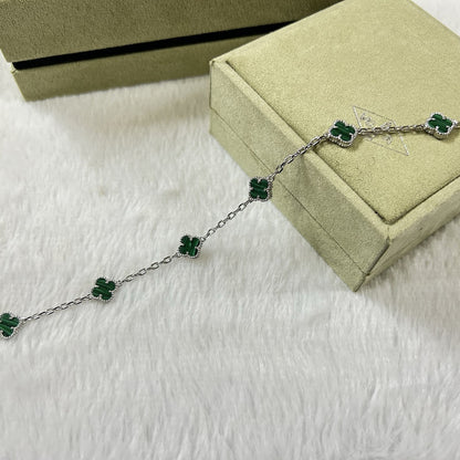 [LUXORA]CLOVER 6 MOTIF MALACHITE BRACELET