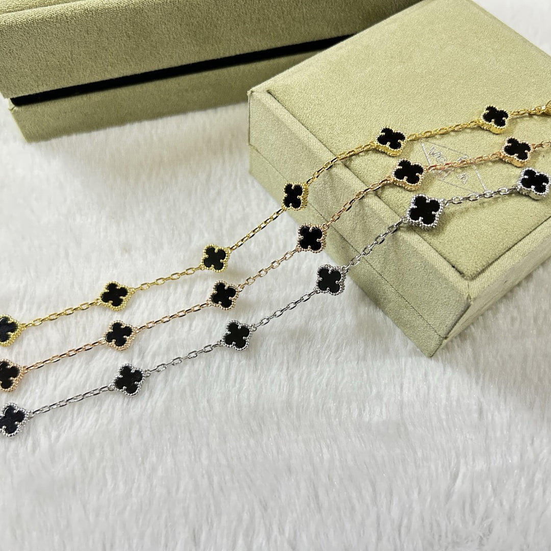 [LUXORA]CLOVER 6 MOTIF  ONYXS BRACELET