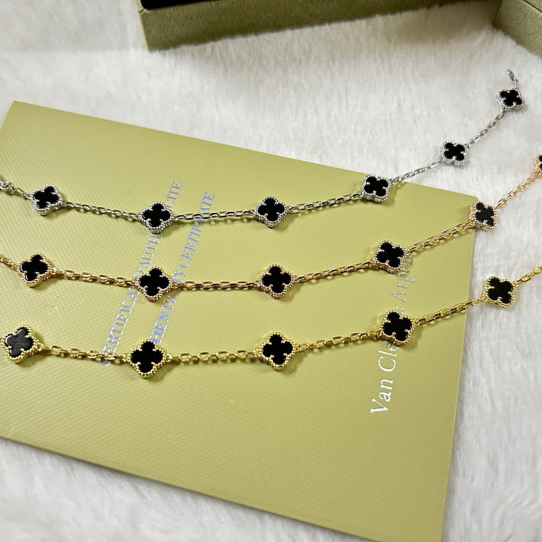 [LUXORA]CLOVER 6 MOTIF  ONYXS BRACELET