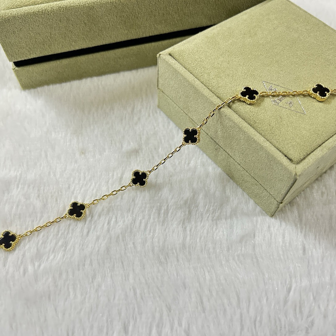 [LUXORA]CLOVER 6 MOTIF  ONYXS BRACELET
