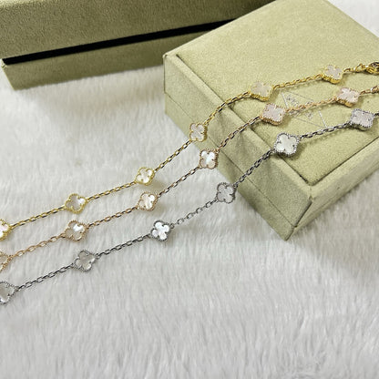 [LUXORA]CLOVER 6 MOTIF WHITE MOP BRACELET