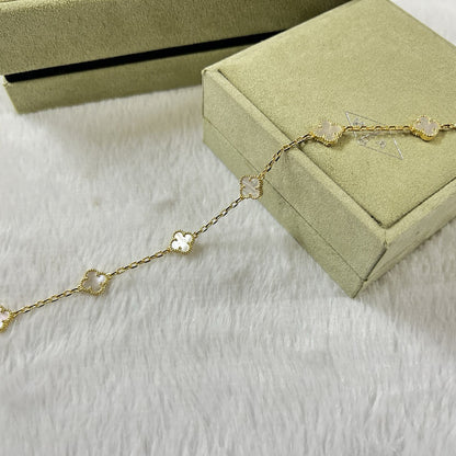 [LUXORA]CLOVER 6 MOTIF WHITE MOP BRACELET