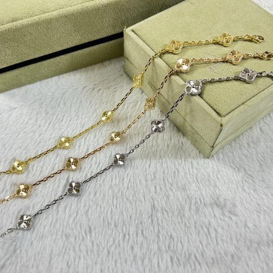[LUXORA]CLOVER 6 MOTIF DIAMOND BRACELET