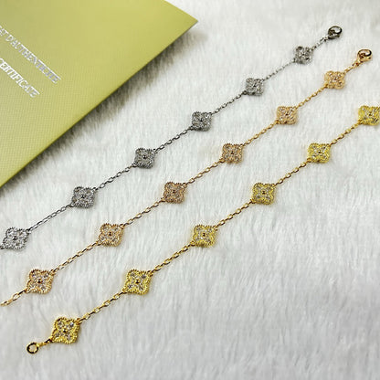 [LUXORA]CLOVER 6 MOTIF DIAMOND BRACELET