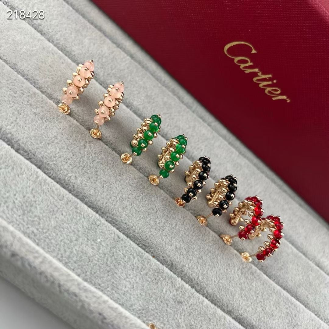[LUXORA]NEW COLORED GEMSTONE COLLECTION SMALL HOOP EARRINGS
