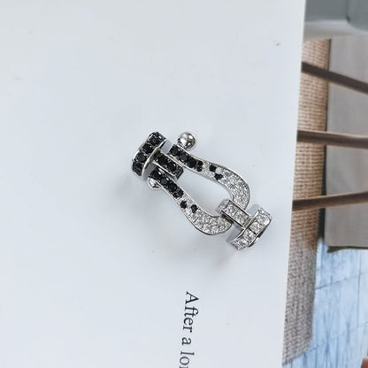 [LUXORA]FORCE LARGE HORSESHOE BLACK WHITE DIAMOND BRACELET ROSE GOLD