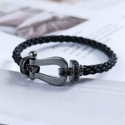 [LUXORA]FORCE LARGE SERIES HORSESHOE BLACK SAMURAI BRACELET