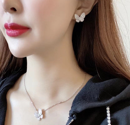 [LUXORA]BUTTERFLY ALL DIAMOND EARRINGS