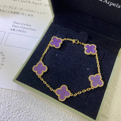 [LUXORA] CLOVER 5 MOTIF VIOLET BRACELET COLLECTION