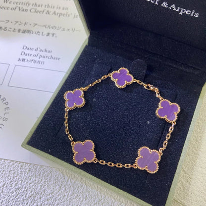 [LUXORA] CLOVER 5 MOTIF VIOLET BRACELET COLLECTION