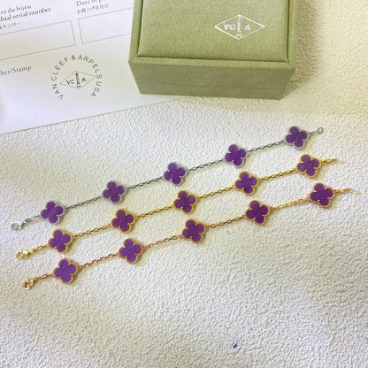 [LUXORA] CLOVER 5 MOTIF VIOLET BRACELET COLLECTION