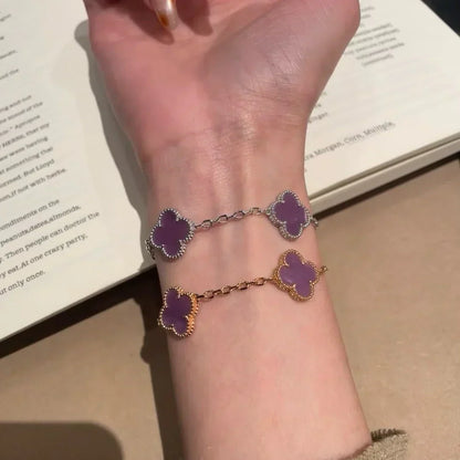 [LUXORA] CLOVER 5 MOTIF VIOLET BRACELET COLLECTION