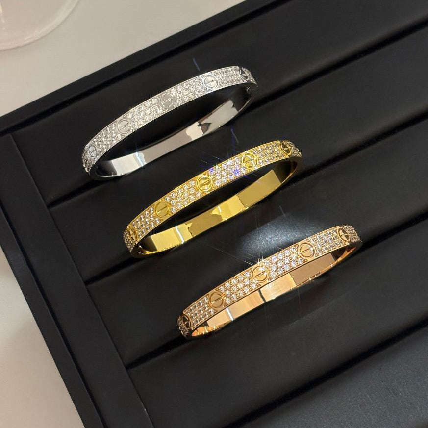 [⭐JeweliWhal]LOVE BRACELET 6.1MM DIAMOND-PAVED