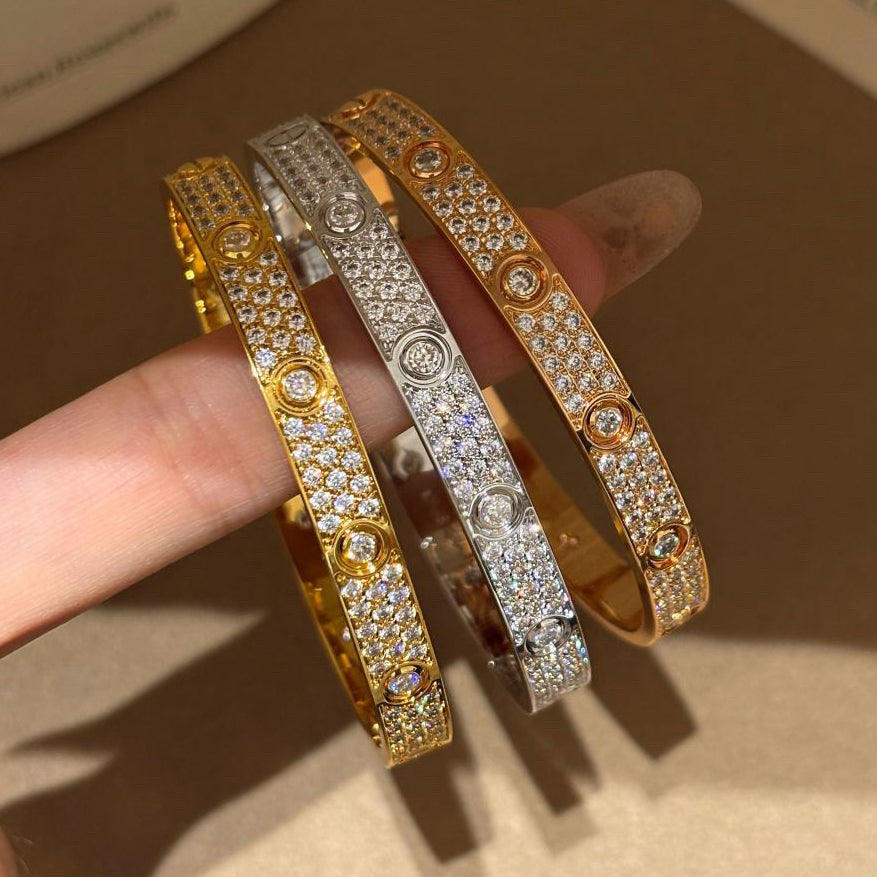 [⭐JeweliWhal]LOVE BRACELET 6.1MM DIAMOND-PAVED 10 BIG DIAMONDS