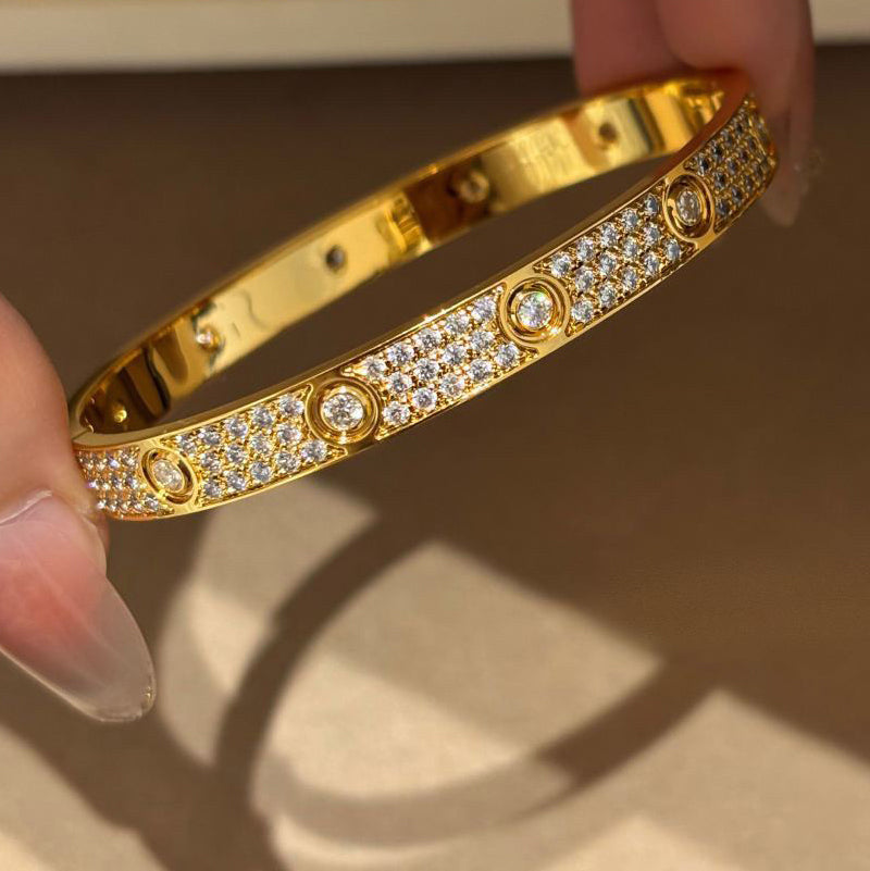 [⭐JeweliWhal]LOVE BRACELET 6.1MM DIAMOND-PAVED 10 BIG DIAMONDS