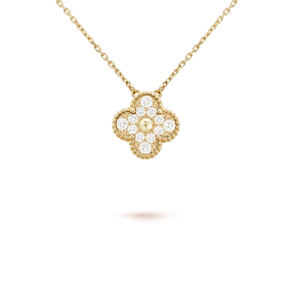 [LUXORA]CLOVER 15MM DIAMOND SINGLE FLOWER NECKLACE