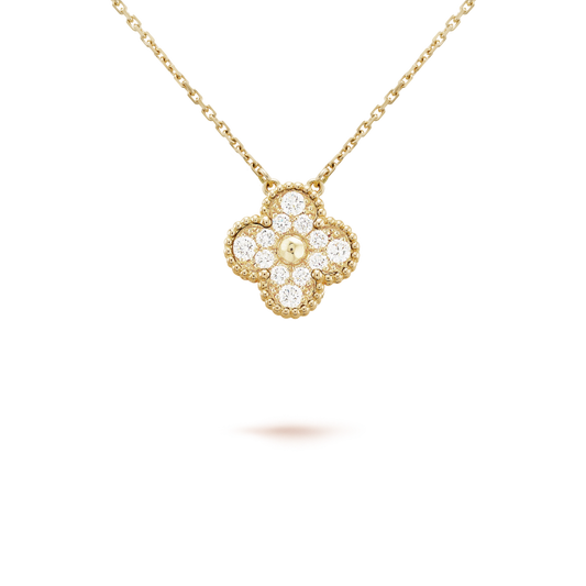 [LUXORA]CLOVER 15MM DIAMANT EINZELBLUMEN-HALSKETTE