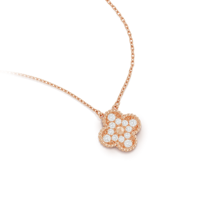 [LUXORA]CLOVER 15MM DIAMOND SINGLE FLOWER NECKLACE