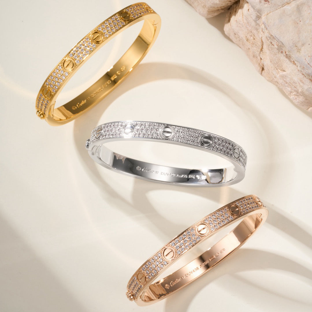 [⭐JeweliWhal]LOVE BRACELET 6.1MM DIAMOND-PAVED