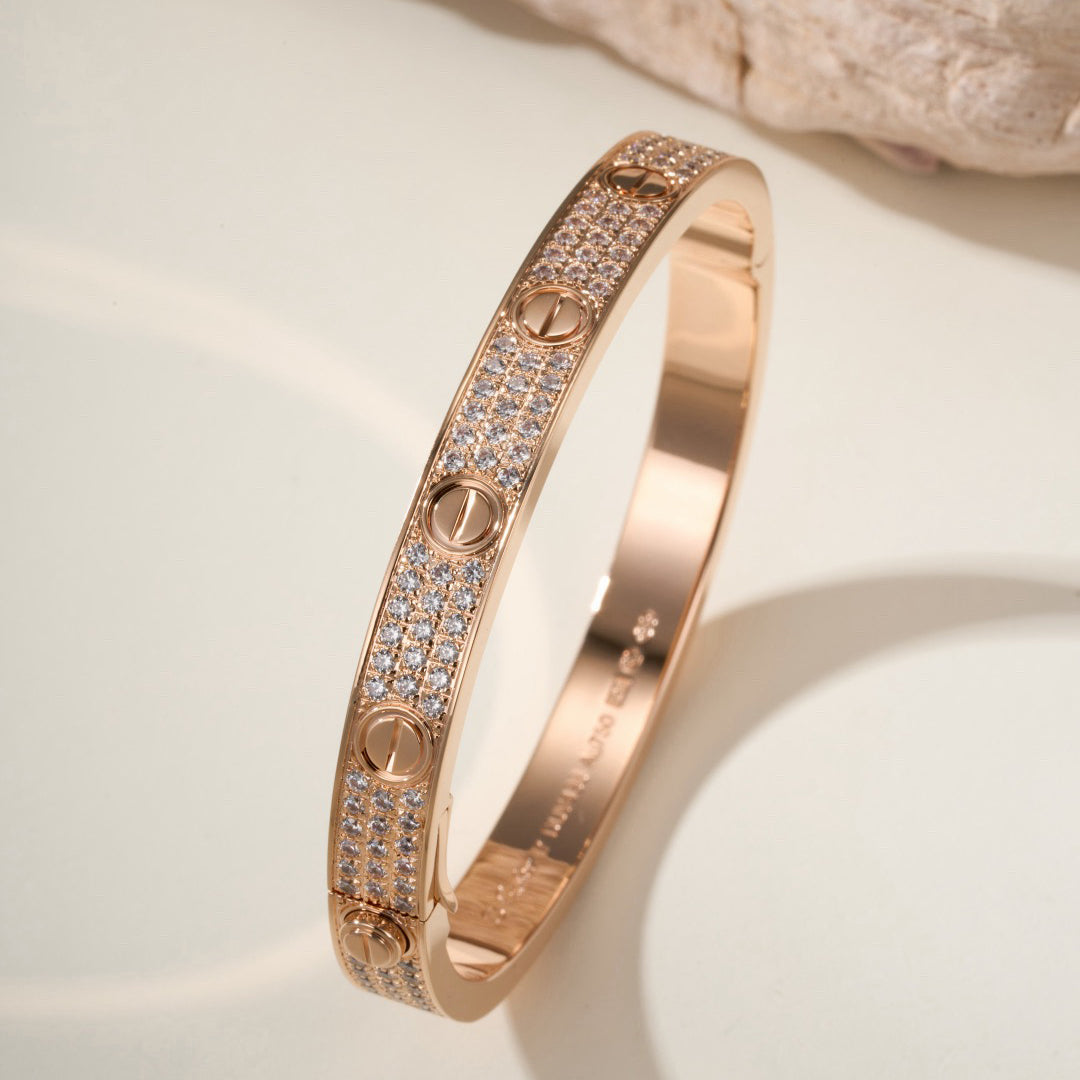 [⭐JeweliWhal]LOVE BRACELET 6.1MM DIAMOND-PAVED