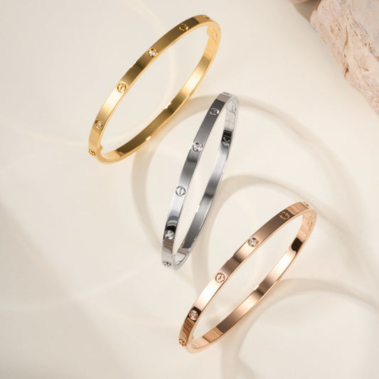 [⭐JeweliWhal]LOVE BRACELET 3.65MM 6 DIAMONDS