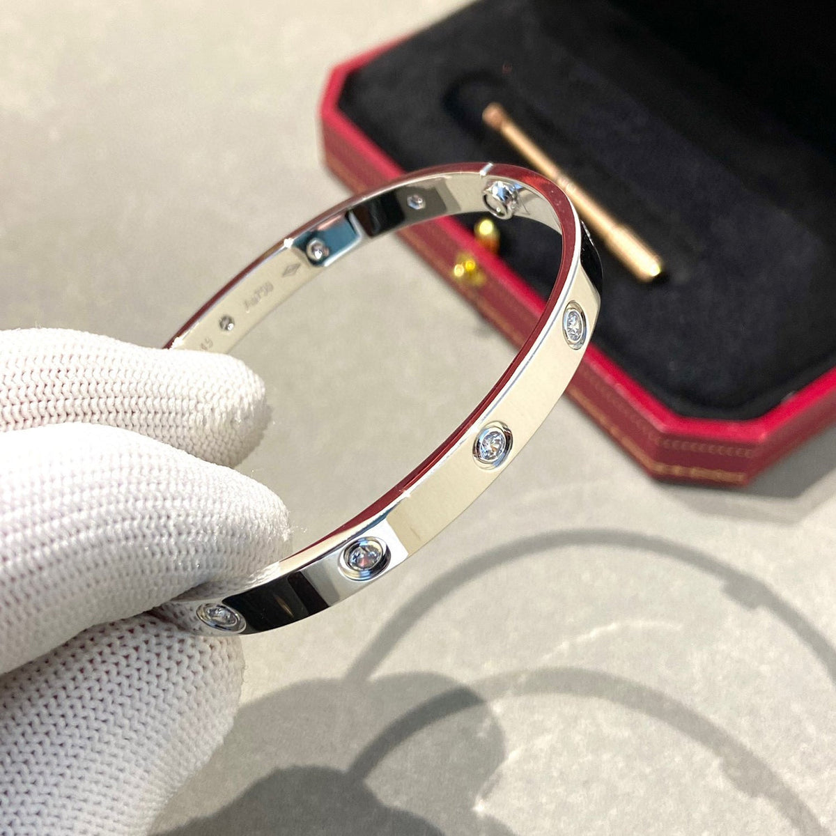 [⭐JeweliWhal]LOVE BRACELET 6.1MM 10 DIAMONDS