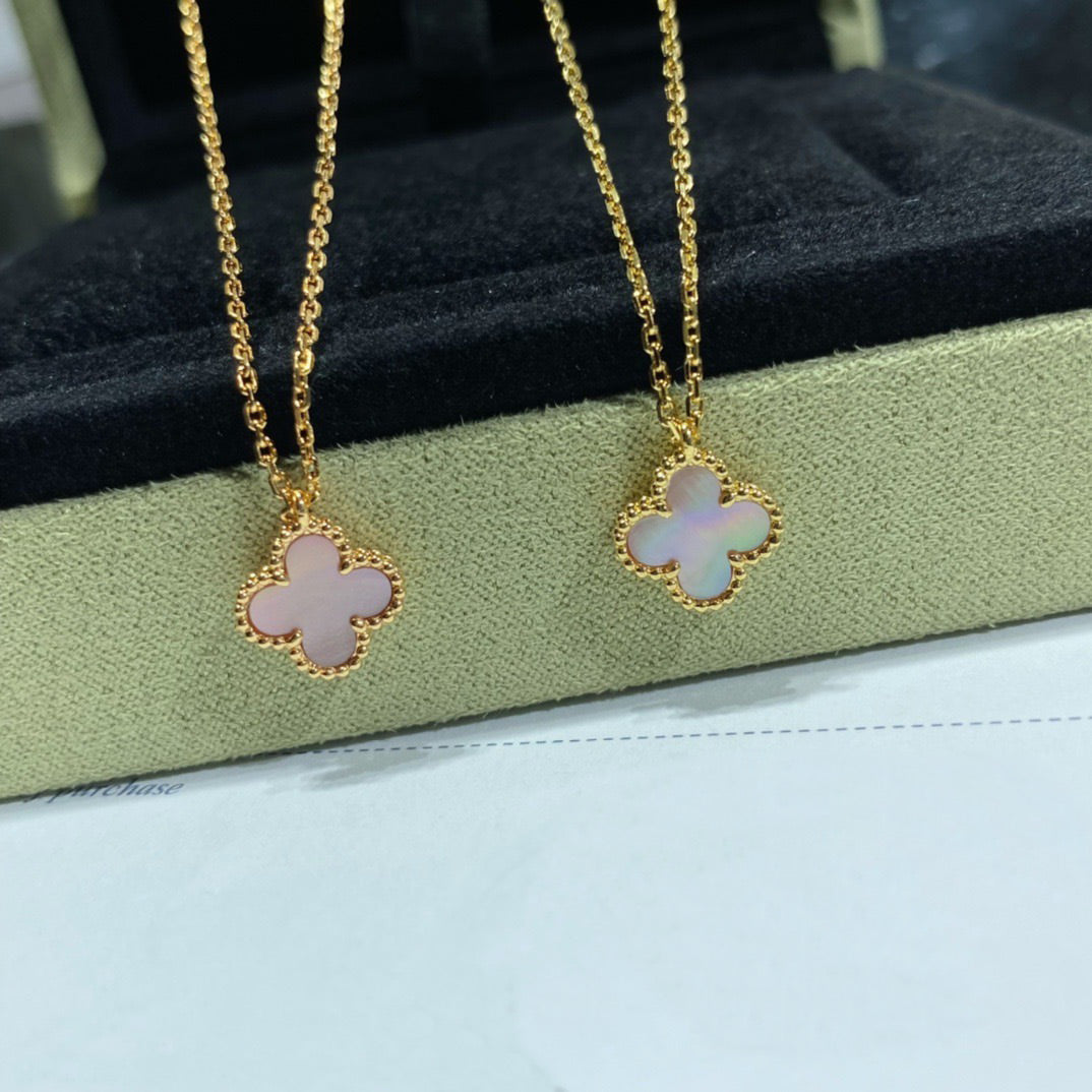 [LUXORA]CLOVER 15MM PINK MOTHER-OF-PEARL SINGLE FLOWER NECKLACE