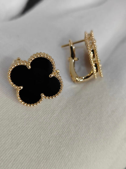 [LUXORA]CLOVER 20MM BLACK MOP EARRINGS
