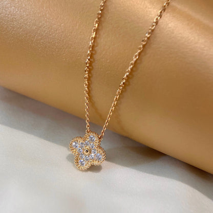 [LUXORA]CLOVER 15MM DIAMOND SINGLE FLOWER NECKLACE