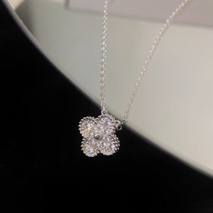 [LUXORA]CLOVER 15MM DIAMOND SINGLE FLOWER NECKLACE