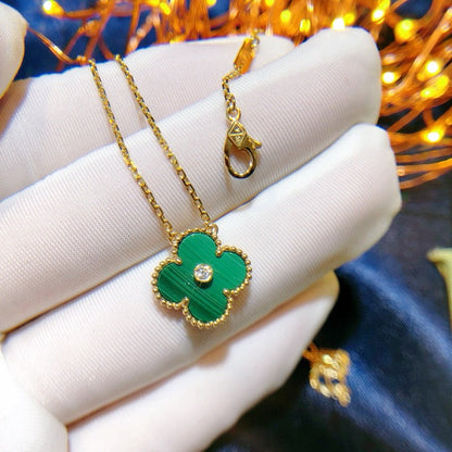 [LUXORA]CLOVER 15MM DIAMOND TURQUOISE NECKLACE
