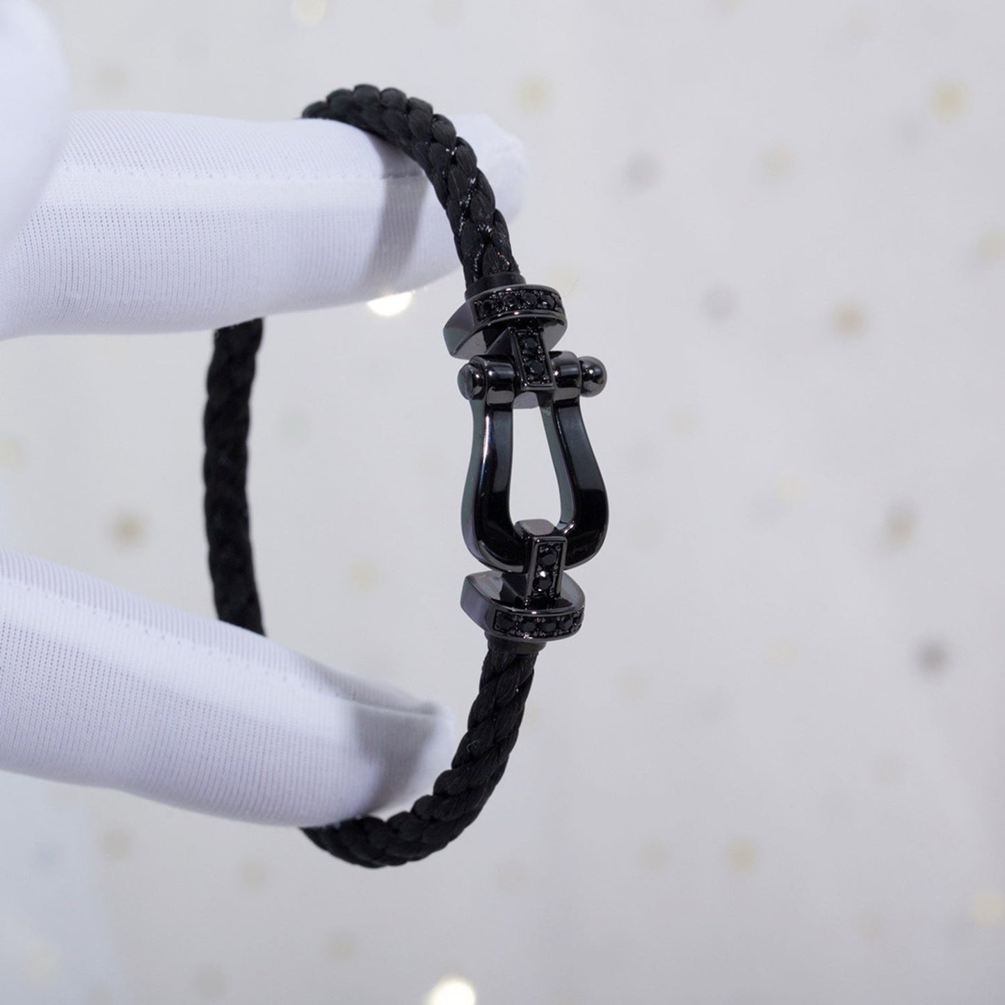 [LUXORA]FORCE LARGE SERIES HORSESHOE BLACK SAMURAI BRACELET